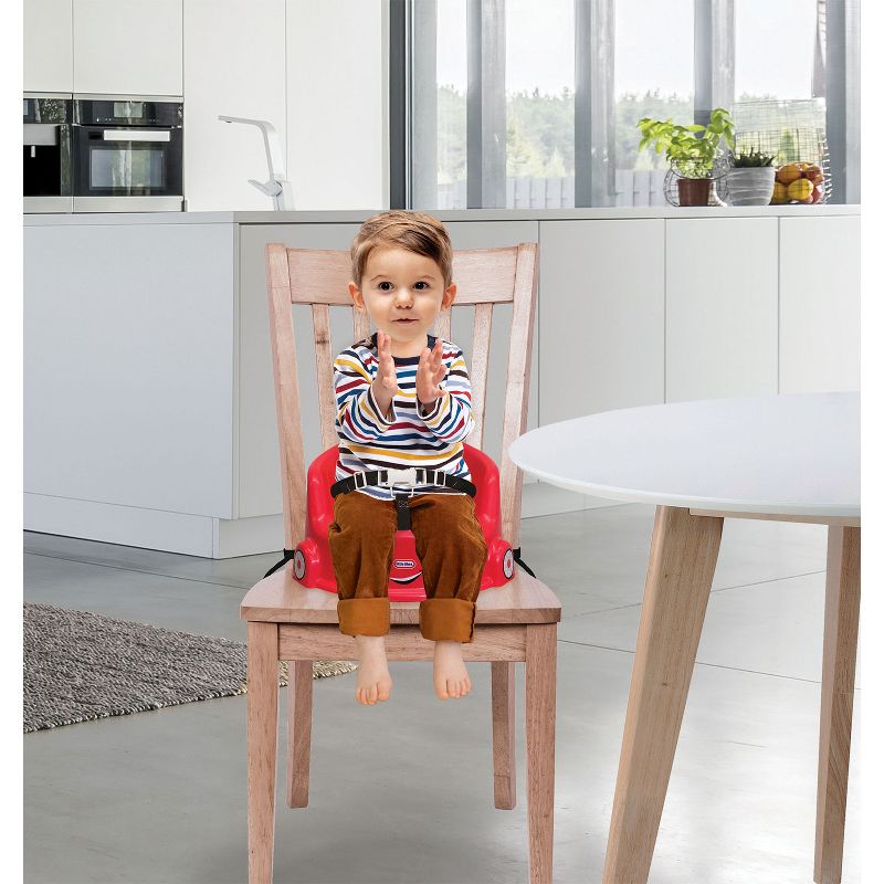 Little Tikes 15-Inch Cozy Coupe Car Secure Kids Plastic Table Chair Booster Seat with 3-Point Safety Harness and 2 Fastening Straps, Red