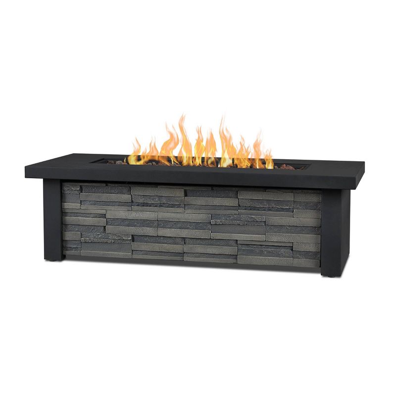Berthoud Fire Table with NG Conversion Stacked Stone - Real Flame