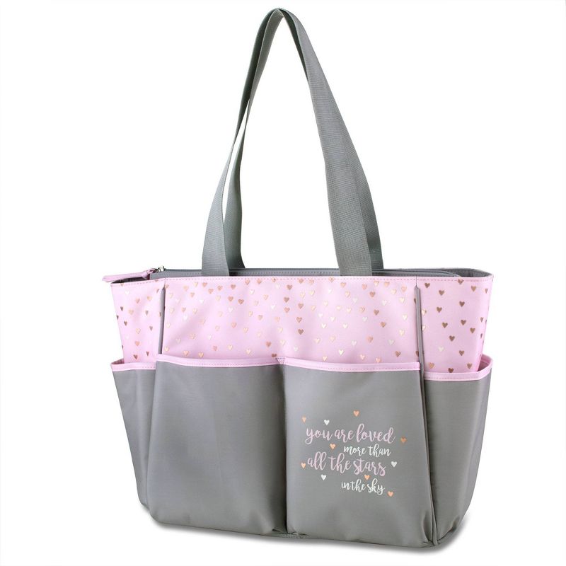 Baby Essential Kisses & Hearts 5-in-1 Tote - Pink
