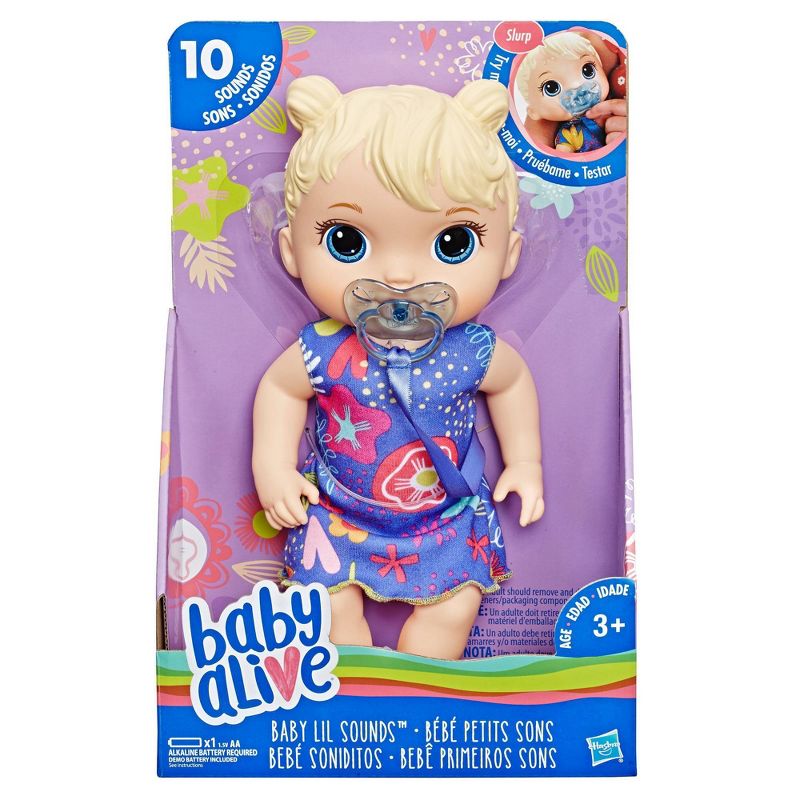 Baby Alive Baby Lil Sounds: Interactive Baby Doll - Blue Dress