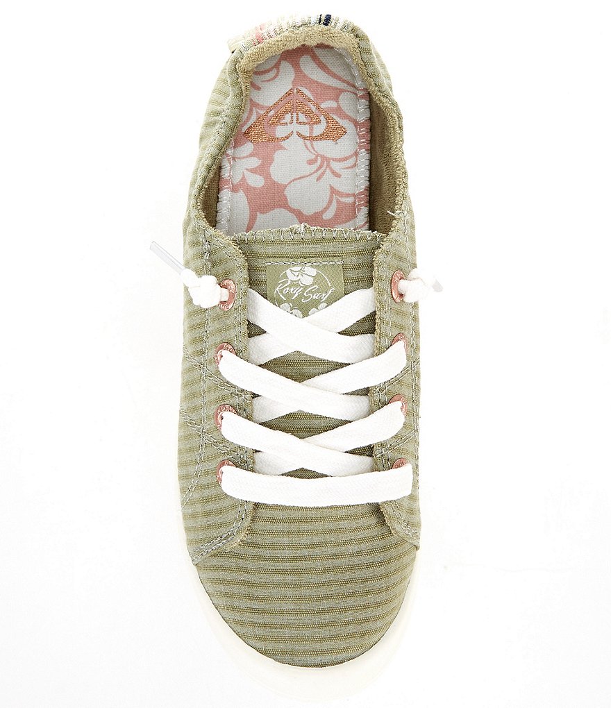 Roxy Bayshore III Canvas Striped Back Detail Slip-On Sneakers