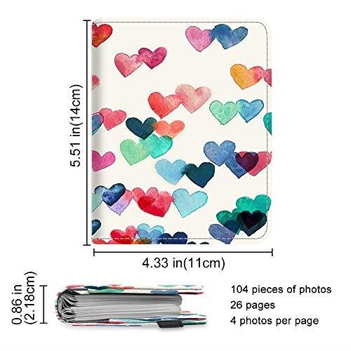 Mini Photo Album for Fujifilm Instax 3Inch Film 104 Pockets Photo Album for Fujifilm Instax Mini 9 Mini 8 Mini 90 Mini 25 Mini LiPlay Mini Link Printer Polaroid Snap PIC300 Raining Hearts