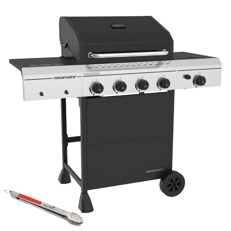 Megamaster 4-Burner Gas Grill with Stainless Steel Tong 720-0804HTG