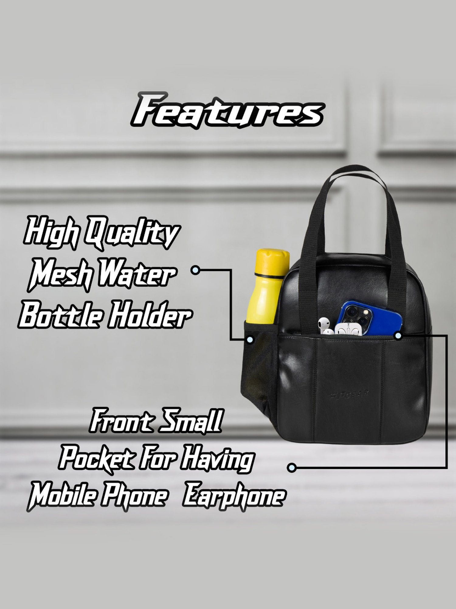 F Gear Nosh Black Medium Lunch Bag