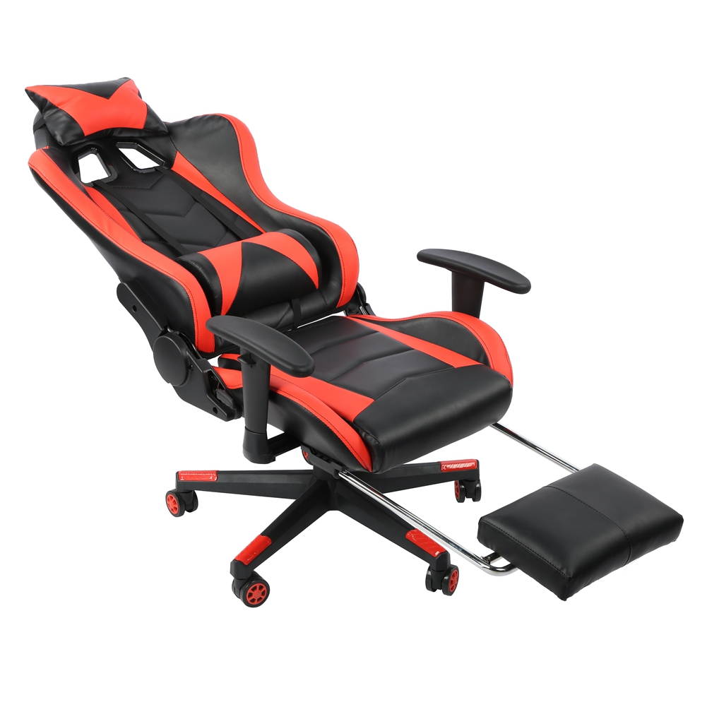 Gaming Chair with Footrest High-Back PU Leather Office Chair with Headrest maximum load 200KG / 440.9lb