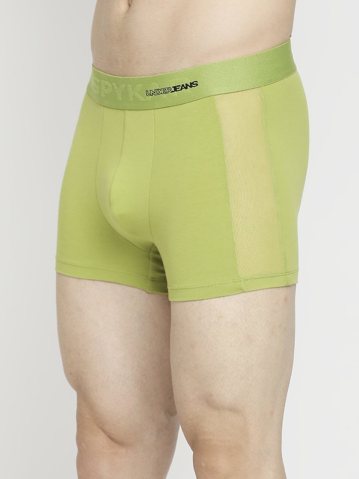 UnderJeans by Spykar Green Regular Fit Trunks