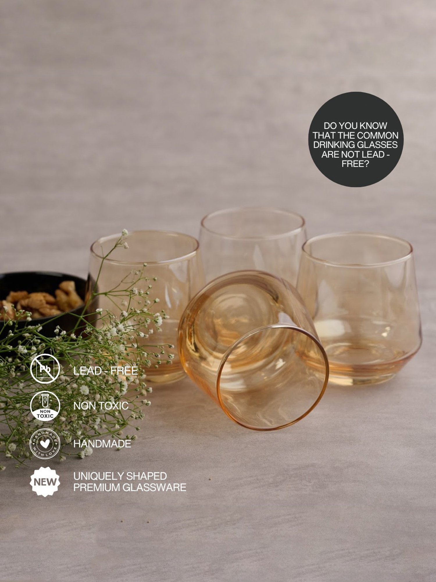 BlackCarrot Whiskey Glass Set of 6