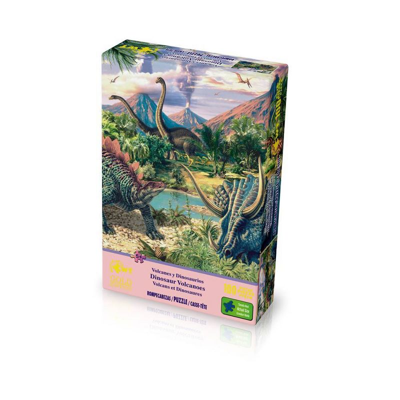 Wuundentoy Gold Edition:  Dinosaur Volcanoes Kids' Jigsaw Puzzle - 100pc