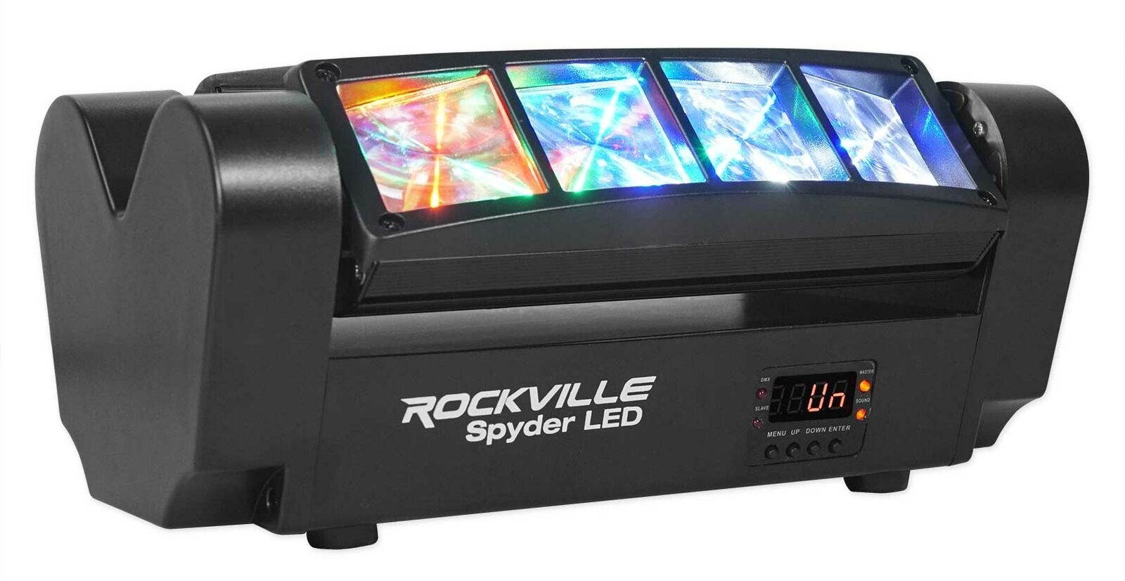3) Rockville Spyder LED 8) Beam Moving Head Motorized DMX DJ/Party/Club Lights