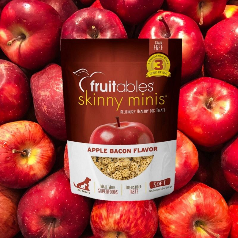 Fruitables Skinny Minis Apple Bacon Flavor Healthy Low Calorie Dog Treats - 5oz