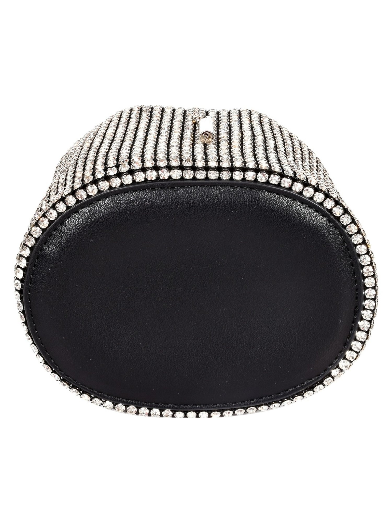 SASSORA RIM Silver Leather Embellished Handbag