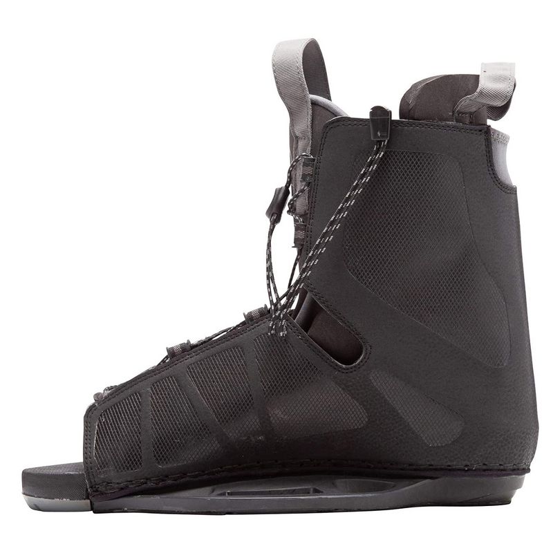 Hyperlite Frequency Adult Wakeboard Boot Bindings with Dual Lace Zones and Open Toe Design for Water Wakeboarding Boards, Men's Size 6-12 (Black)