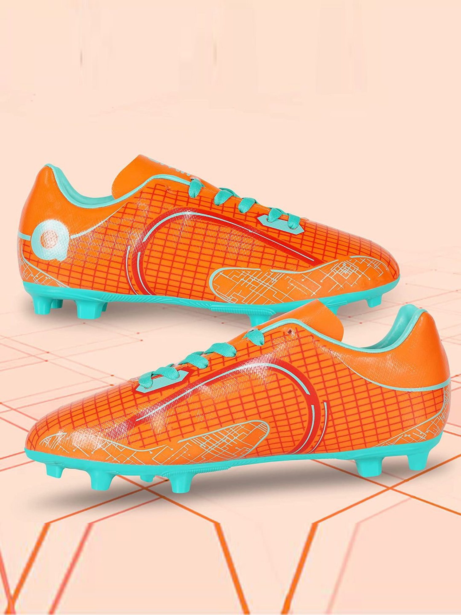 AIVIN Men's Champion Orange Football Shoes