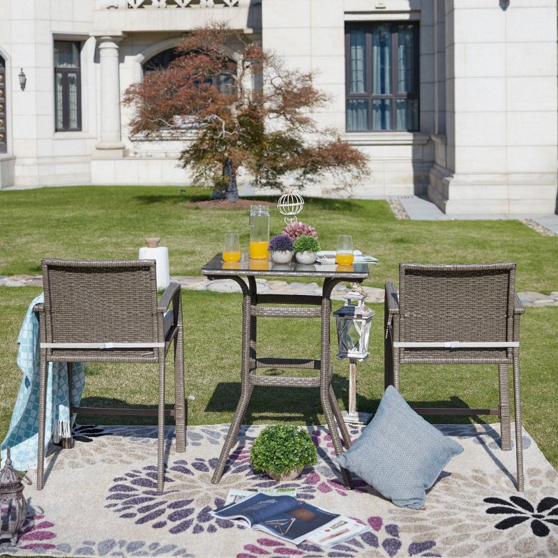 3pc Patio Bar Set Cream - Patio Festival