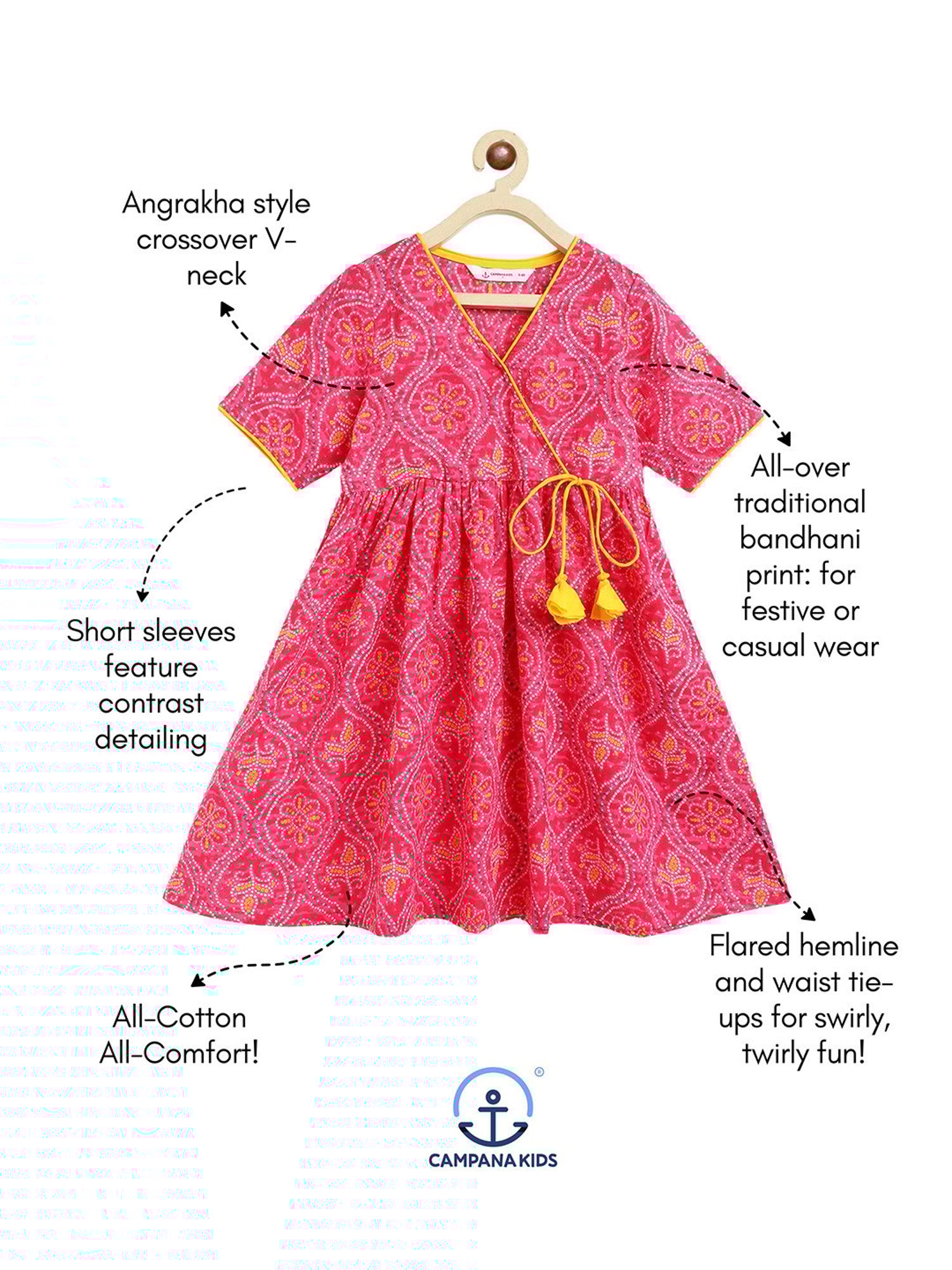 Peppermint Kids Navy Regular Fit Kurta Set