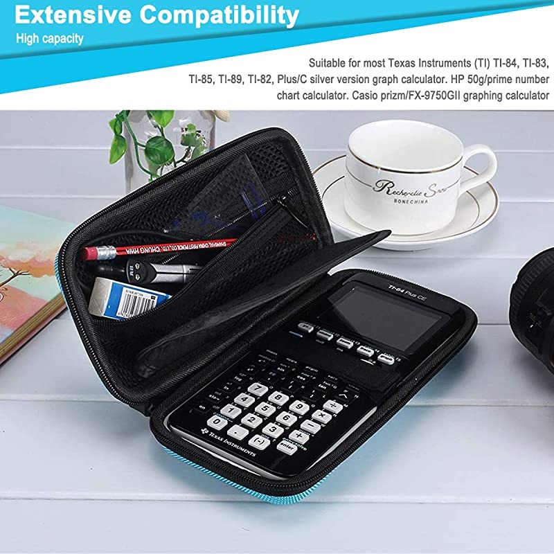 Hard EVA Shockproof Carry Case Bag Pouch for Texas Instruments TI84 Plus CEColor TI83 PlusTI89 Titanium HP 50G Graphing Scientific Financial Calculators Blue