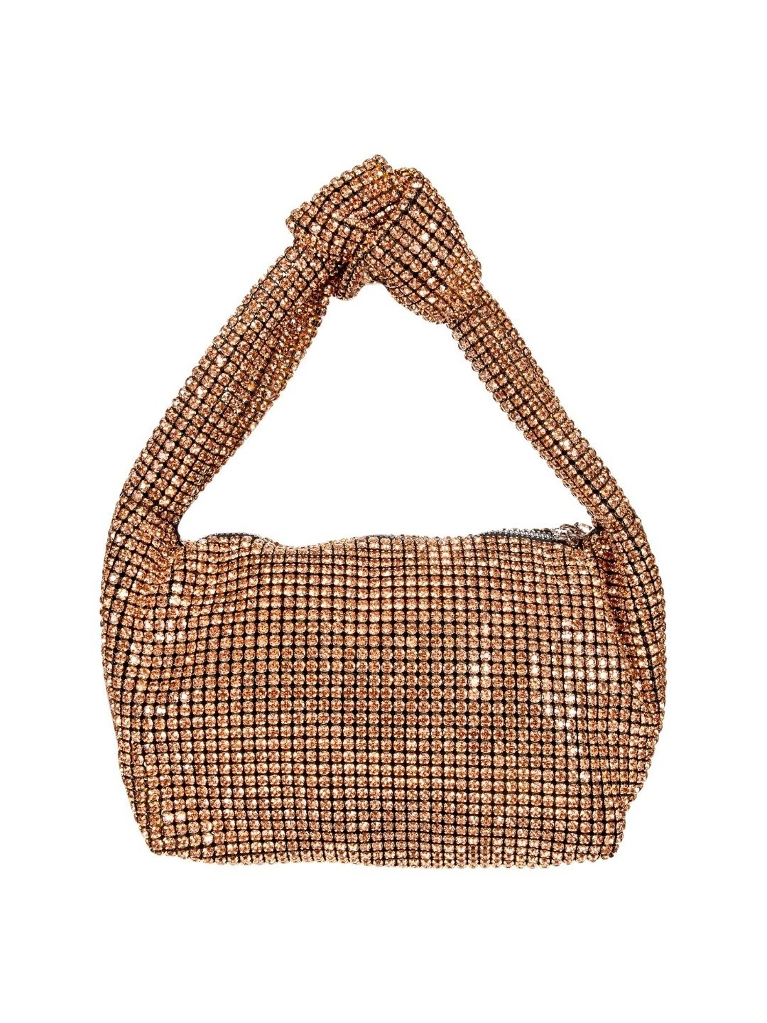 SASSORA RIM Gold Leather Embellished small Handbag