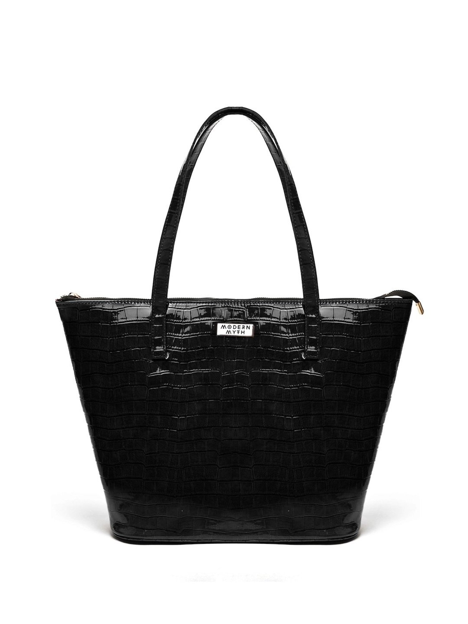 Modern Myth Epic Black Textured Large Tote Bag