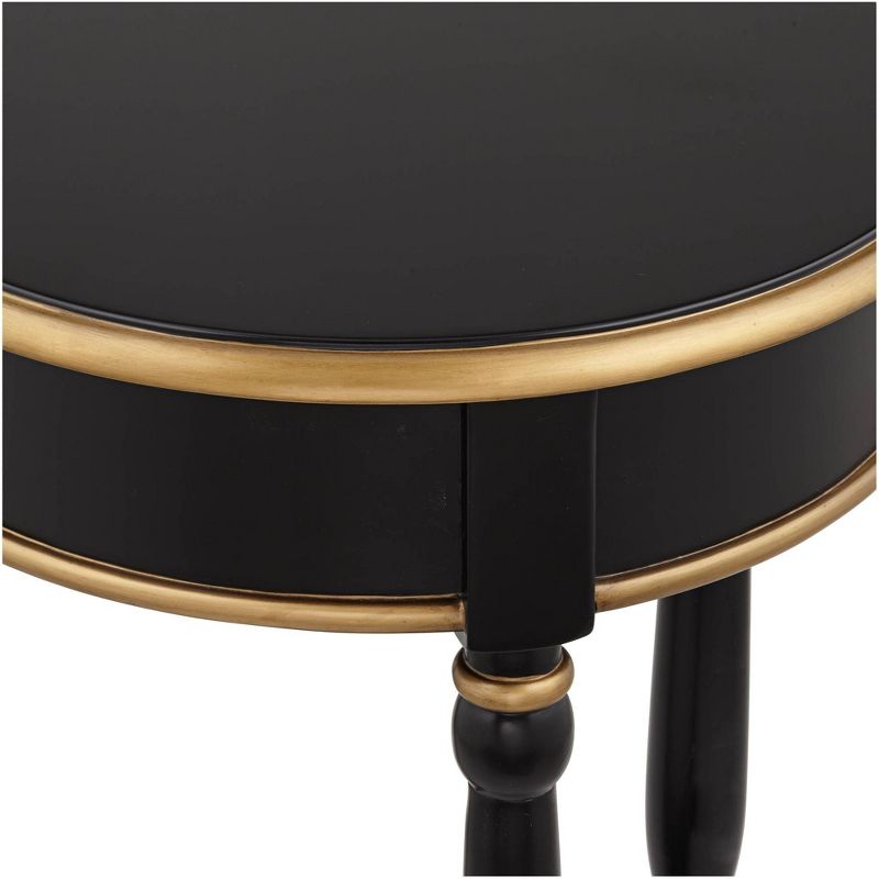 55 Downing Street Cason 18 1/4" Wide Black and Gold Round Side Table