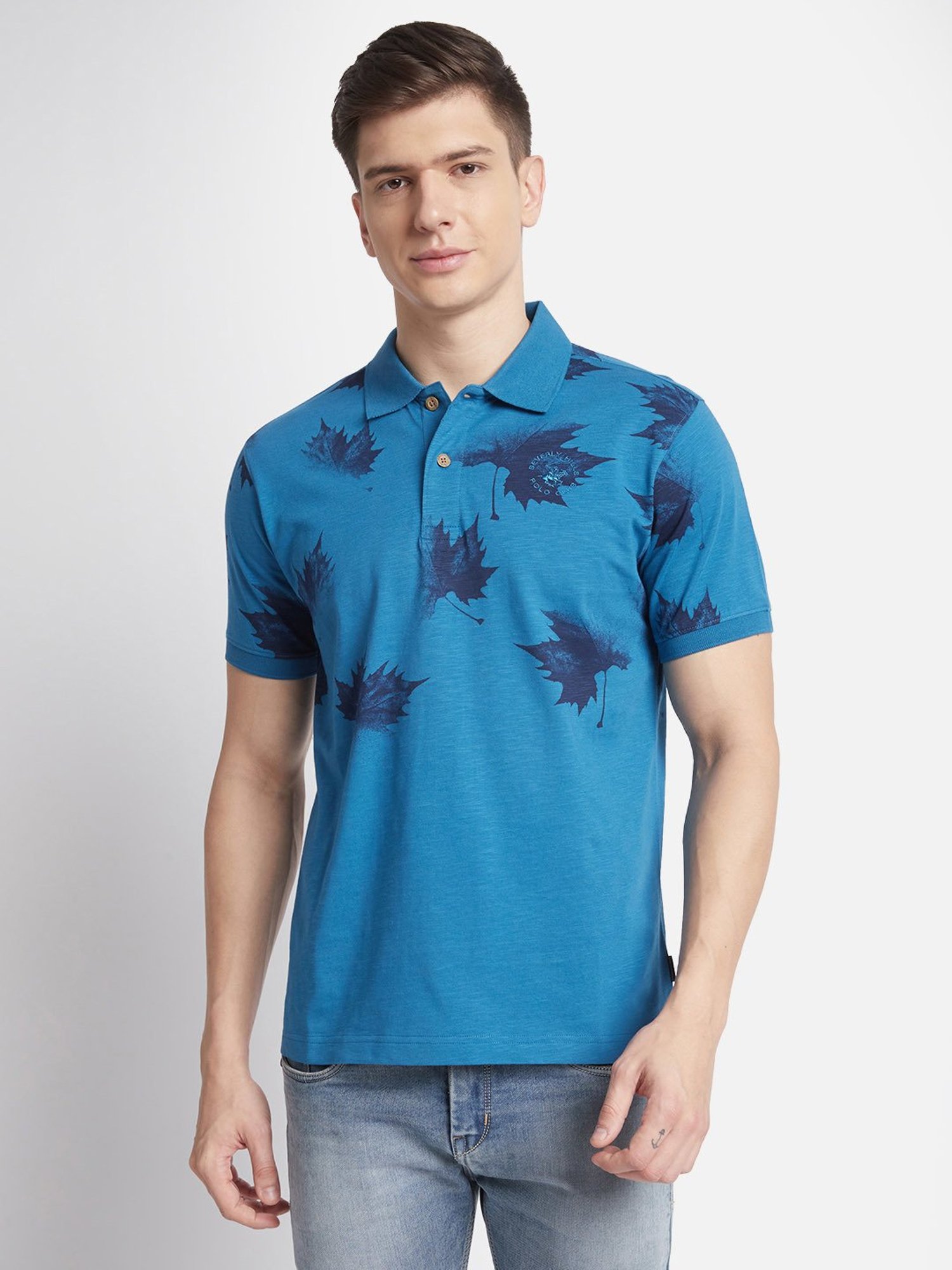 Beverly Hills Polo Club Royal Blue Regular Fit Pure Cotton Polo T-Shirt