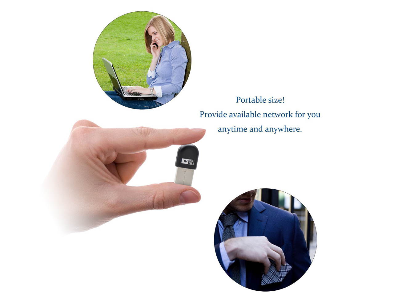 Wavlink Smart Dual Band Wireless AC600 USB 2.0 Adapter / Dongle- 2.4GHz 150Mbps + 5Ghz 433Mbps Transmission Rates - Support Windows XP/7/8/8.1/10 Wi-fi USB Ethernet Network LAN Card - Black