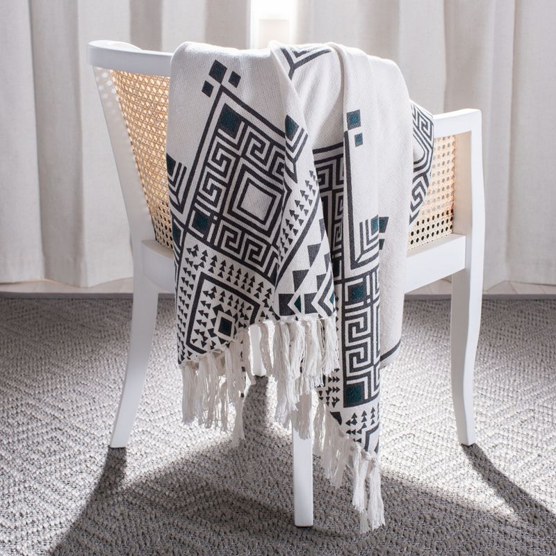 Lancia Throw Blanket - Beige/Black - 50" x 60" - Safavieh