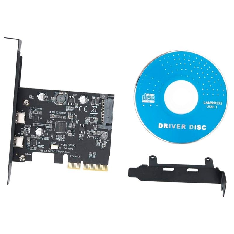 Add on Cards USB 3.1 Dual 10Gbps 2x Type-C Ports PCI Express Controller Riser Card Expansion Adapter for Mac Pro Windows Miner