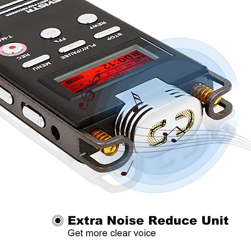 Digital Voice Recorder 8GB L531536KPBS PCM Stereo Audio Recording Device Portable Dictaphone Microphone Gain Controllable Noise Reduction