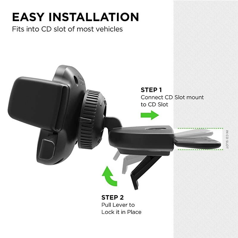 Easy One Touch 4 CD Slot Car Mount Phone Holder || for iPhone Samsung Moto Huawei Nokia LG Smartphones