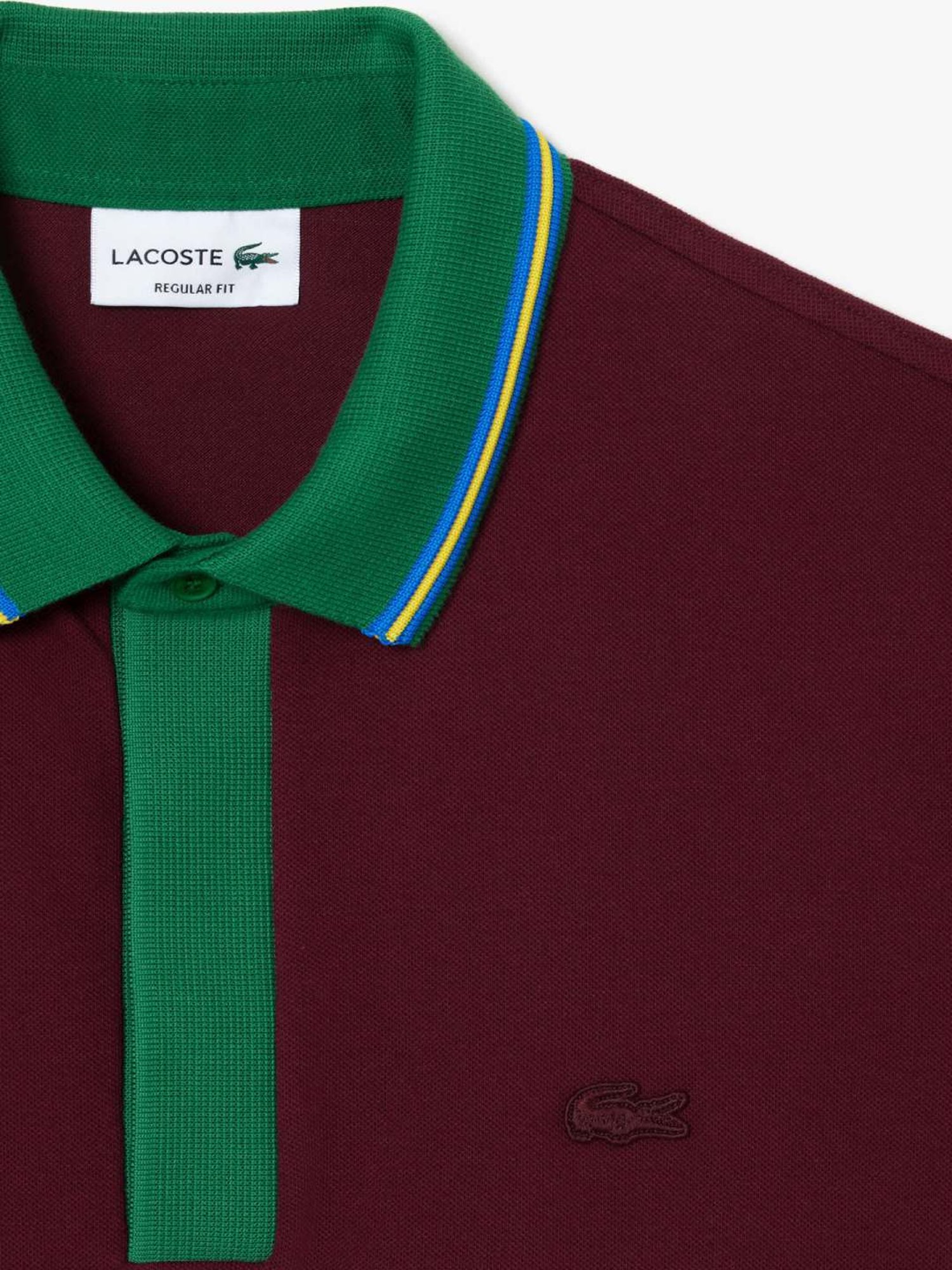 Lacoste Maroon Cotton Regular Fit Polo T-Shirt
