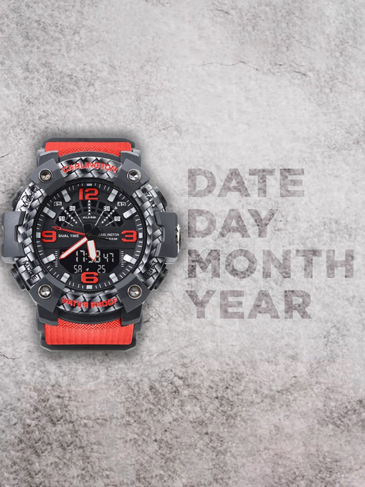 Carlington Endurance 9103 Red Chronograph Watch for Men