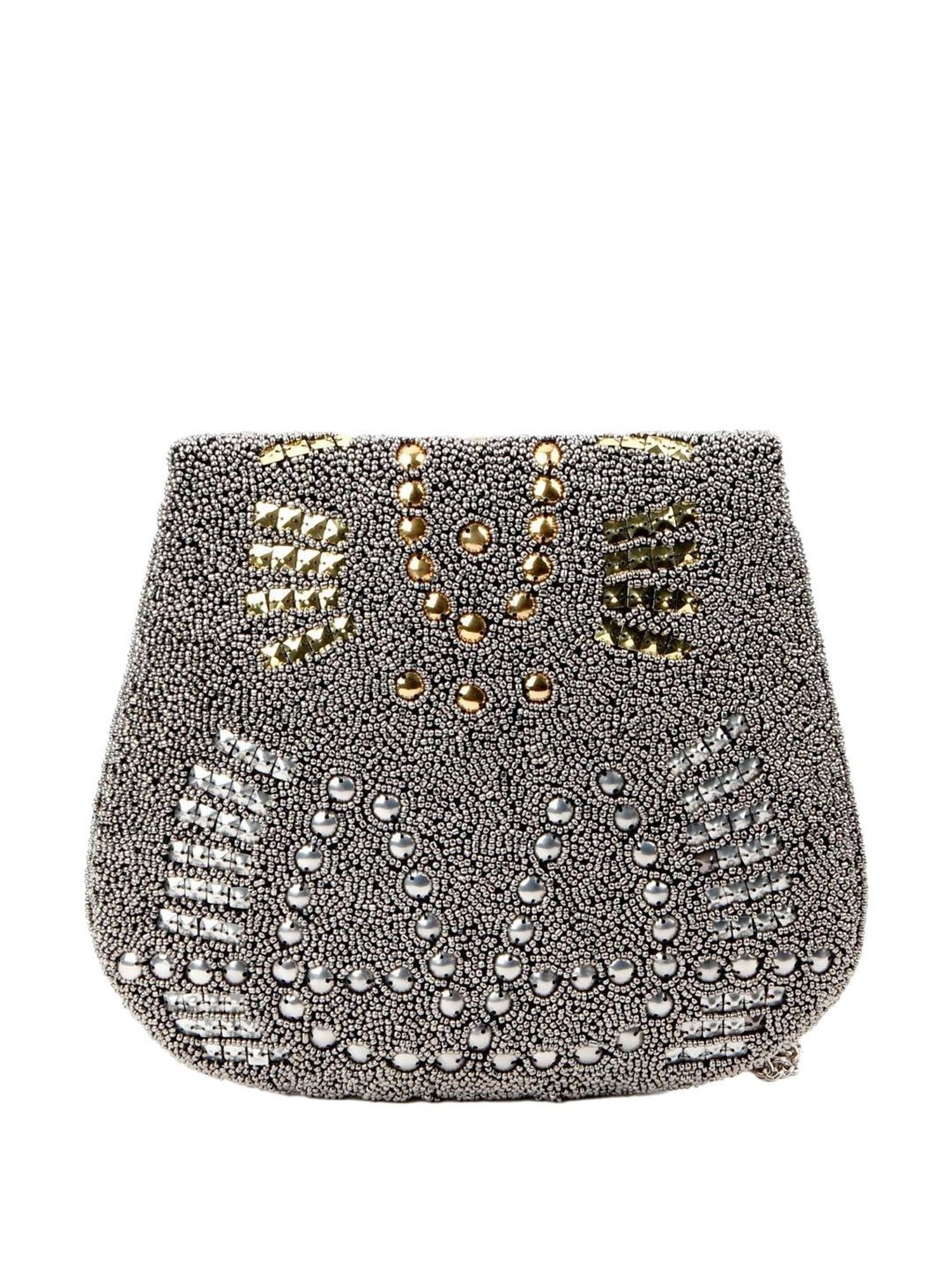 Odette Silver & Gold Embellished Sling Handbag