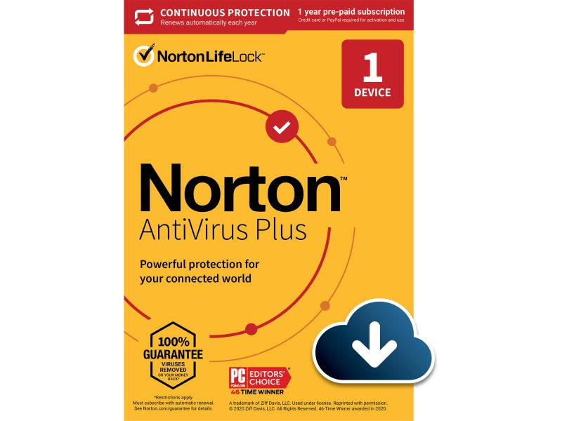 Norton 360 Premium 2021 - Antivirus software for 10 Devices with Auto Renewal - Includes VPN, PC Cloud Backup & Dark Web Monitoring powered by LifeLock [Download]