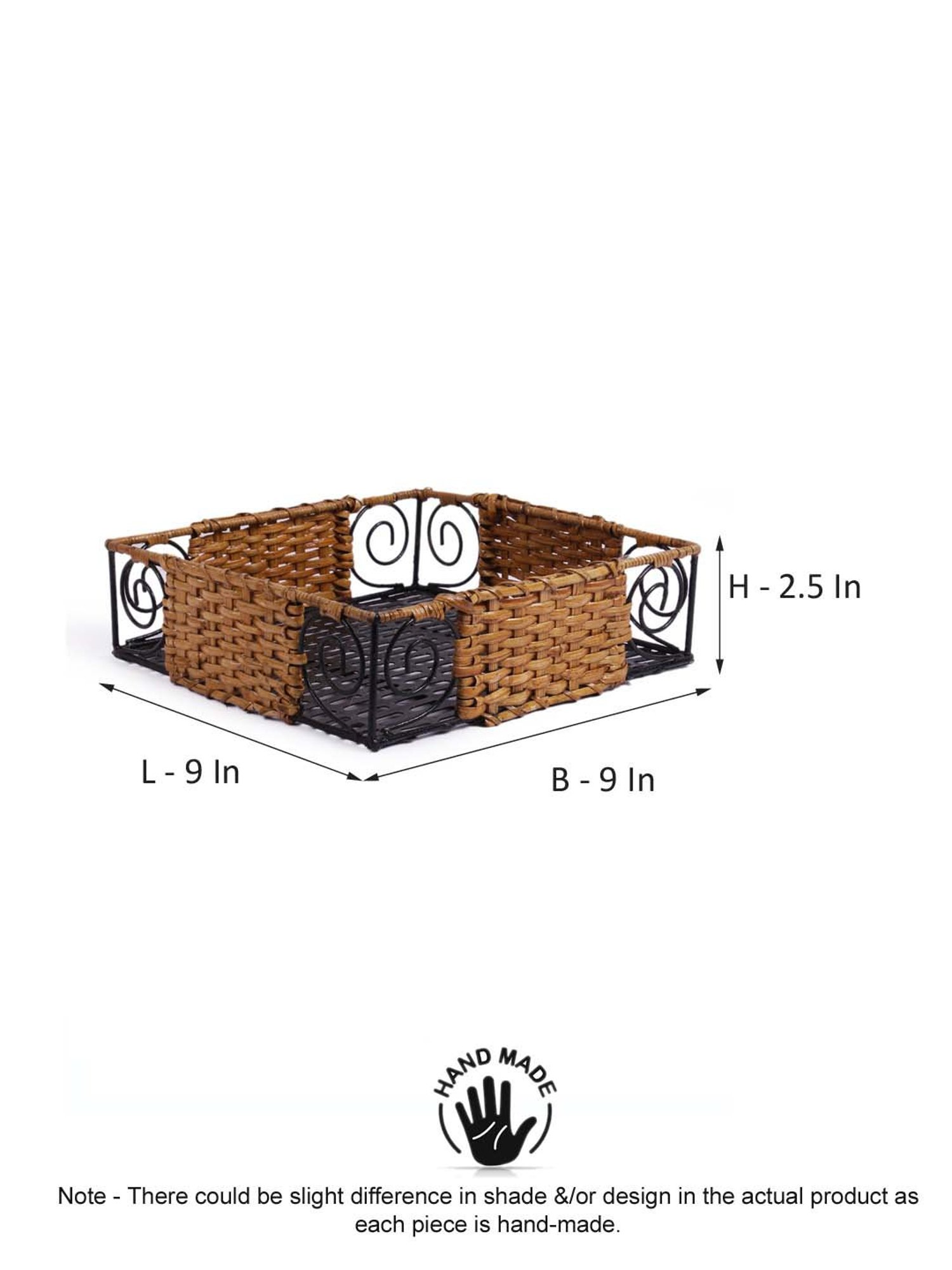 VarEesha Brown & Black Bamboo Multi-Purpose Basket - Set of 1