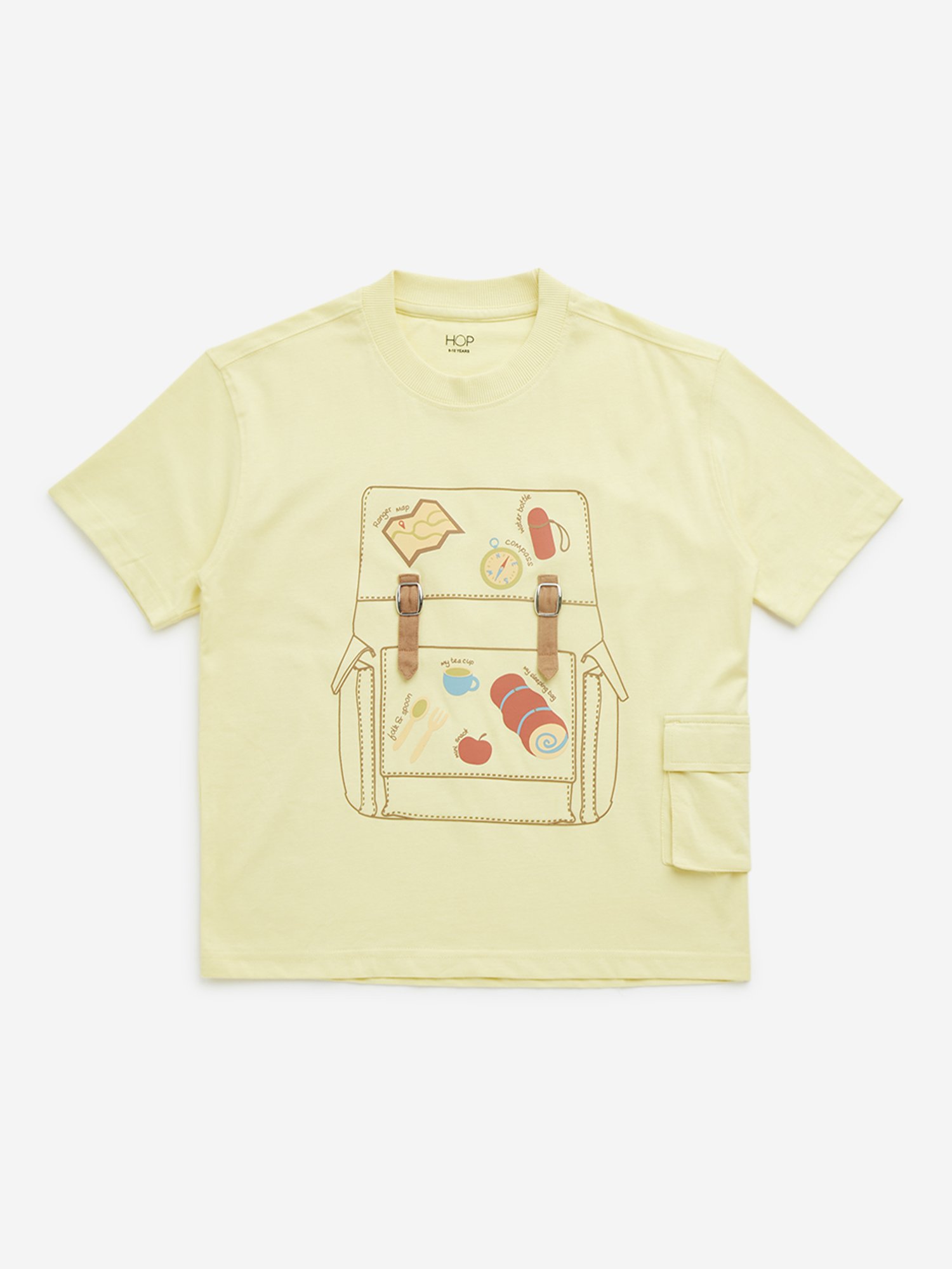 HOP Boys by Westside Yellow Bagpack Design Cotton T-Shirt