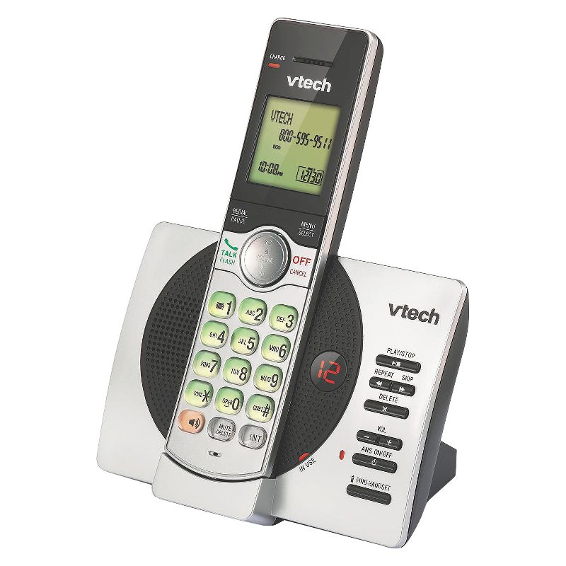 VTech CS6929 DECT 6.0 Expandable Cordless Phone System with Answering Machine, 1 Handset - Silver