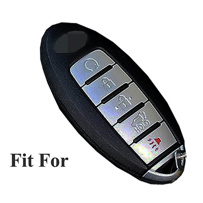 2Pcs Silicone Smart 5buttons Key Fob Remote Cover Protector Case Keyless Entry Holder for 2018 2017 Nissan Armada Murano Rogue Maxima Altima Sedan Pathfinder KR5S180144014