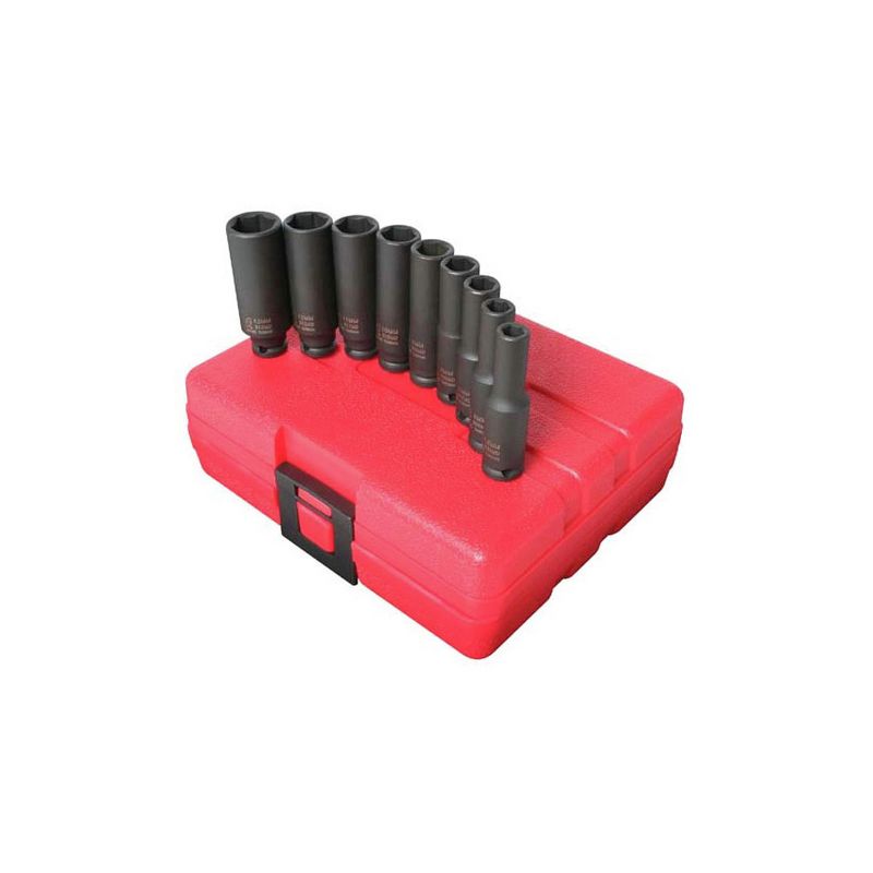 Sunex 1812 9-Piece 1/4 in. Drive Metric Deep Impact Socket Set