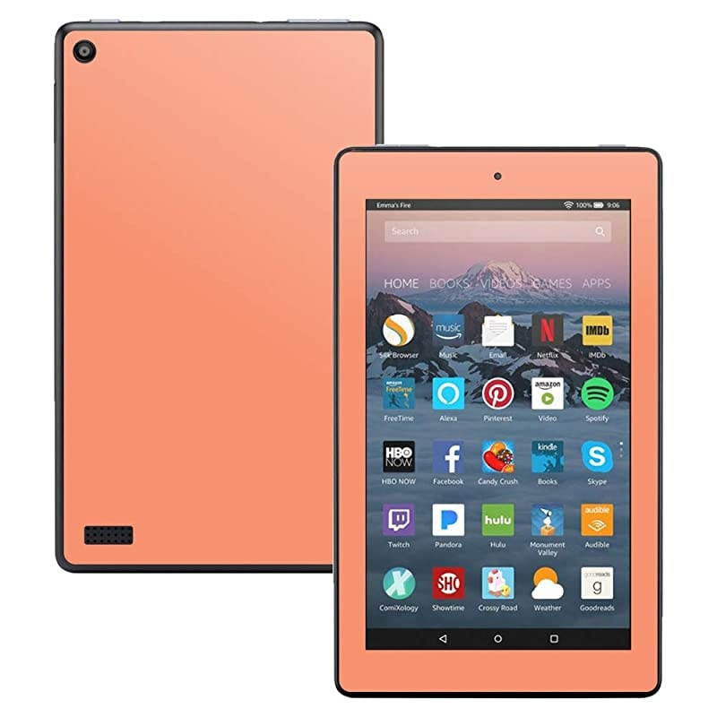Skin Compatible with  Kindle Fire 7 2017 Solid Peach | Protective Durable and Unique Vinyl Decal wrap Cover | Easy to Apply Remove and Change Styles | Made in The USA