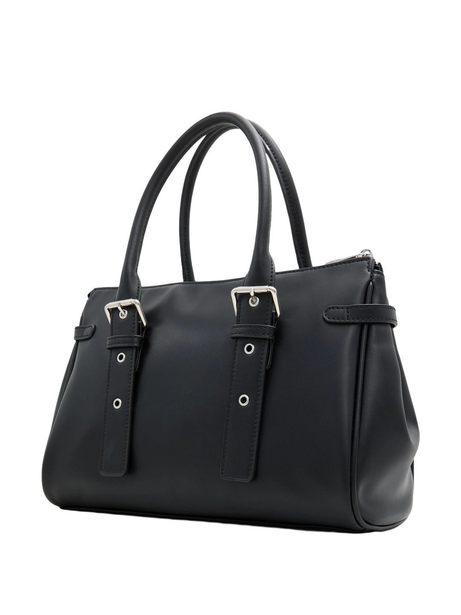 Call It Spring Black Solid Large Satchel Handbag