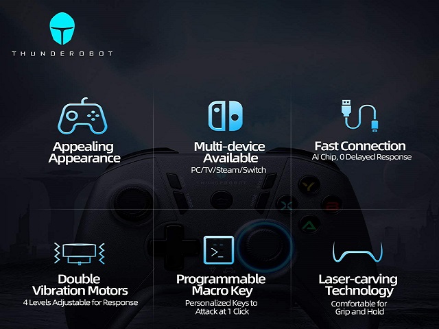 THUNDEROBOT G30 computer game handle steam cable USB TV switch handle PC version PS3 supports Monster Hunter nba2k21 live football xboxone full platform