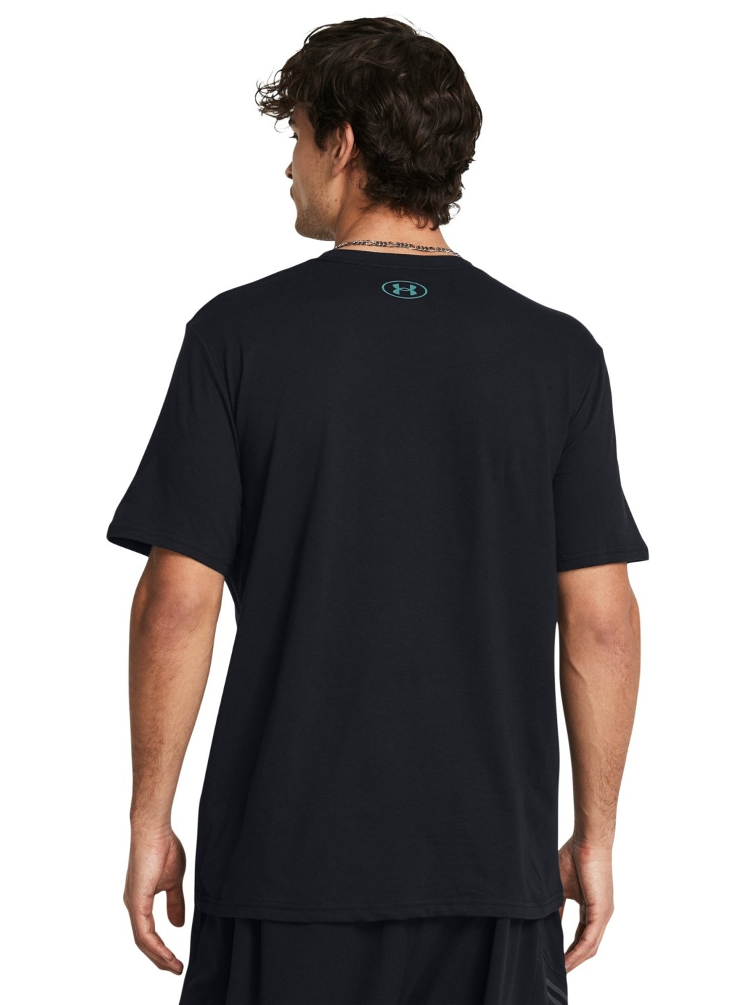 Under Armour Black Cotton Slim Fit Logo Printed T-Shirt