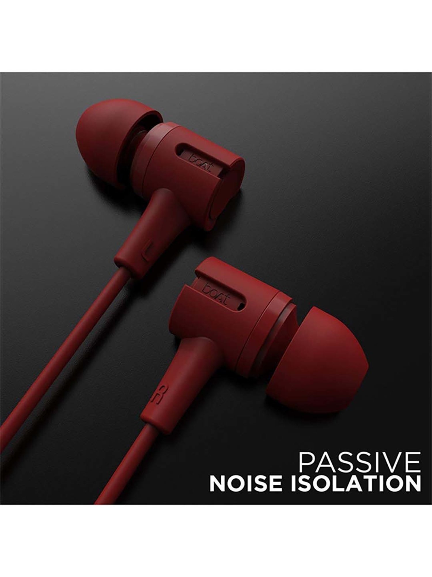 boAt Bassheads 102 in Ear Wired Earphones with Mic(Fiery Red)