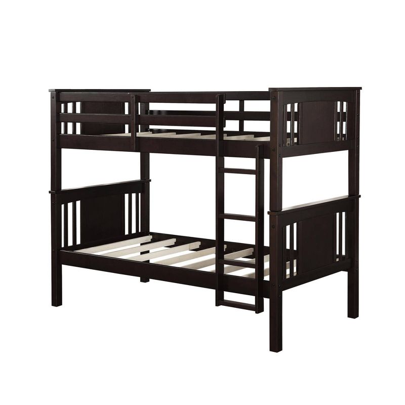 Twin Over Twin Miller Wood Bunk Bed Espresso - Dorel Living