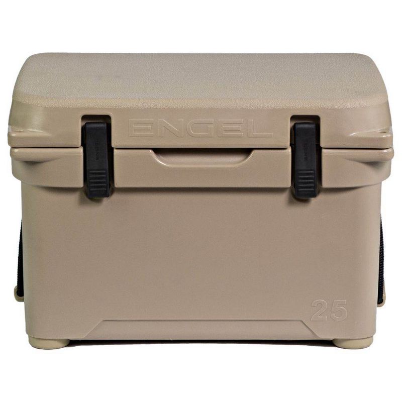 Engel 25 High Performance 5.28 Gallon 24 Can Roto Molded Ice Chest Cooler, Tan