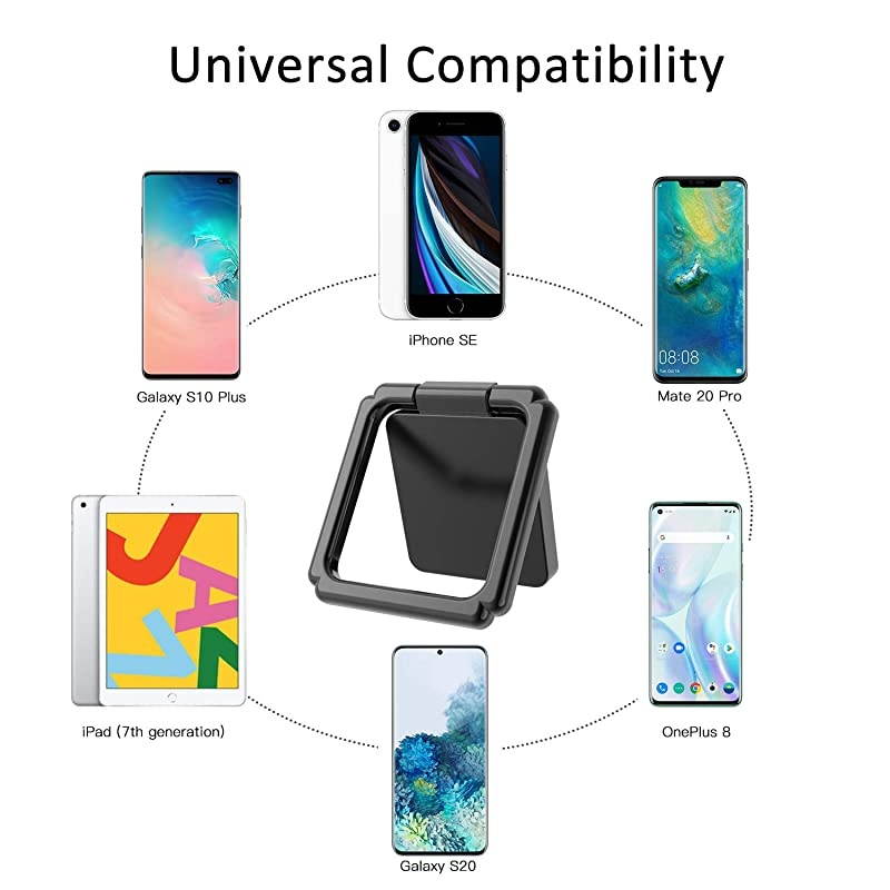 Cell Phone Ring Holder Stand 360&deg; Rotation Universal Finger Ring Kickstand with Metal Phone Ring Grip for Magnetic Car Mount Compatible with All Smartphone iPad Tablet 2 Pack