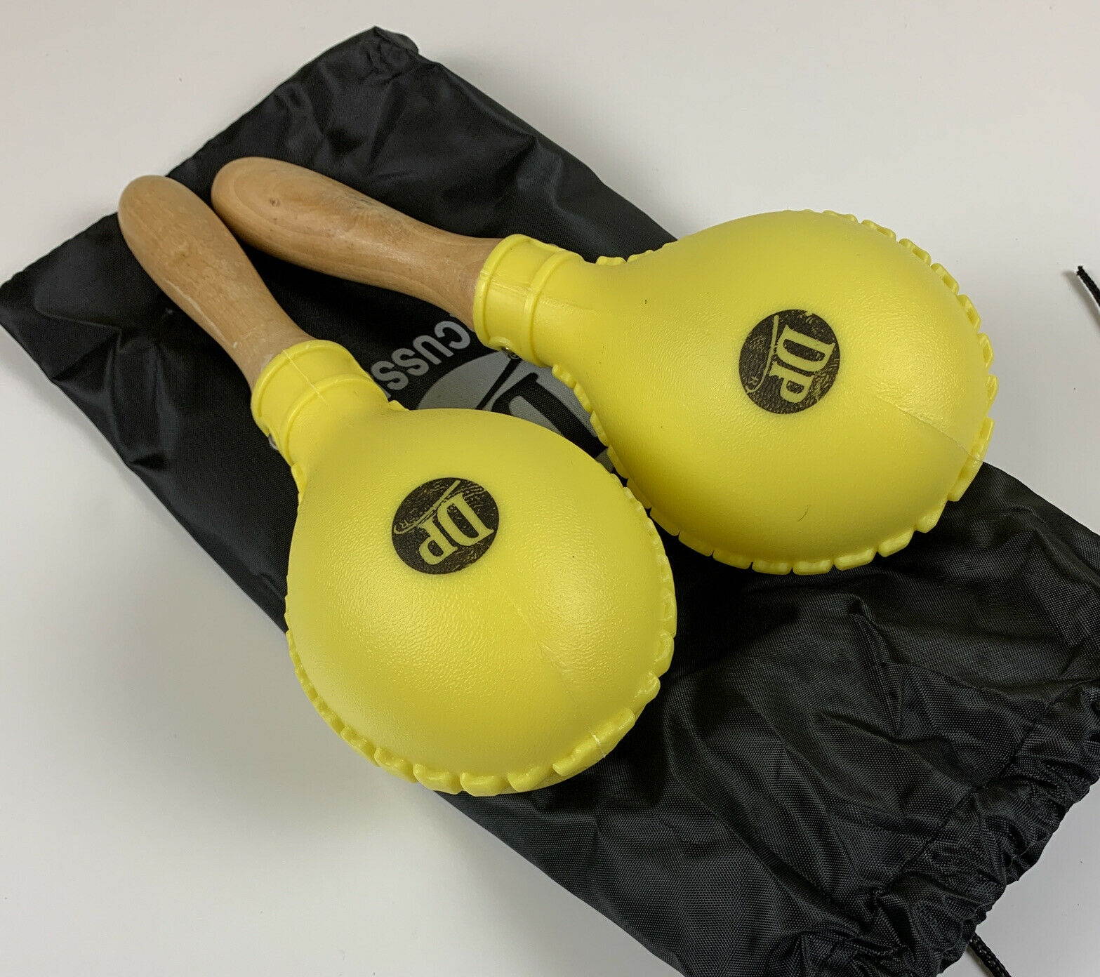 Salsa Maracas Yellow With Carry Bag.  Matched Pair 10-1/2&rdquo; long.