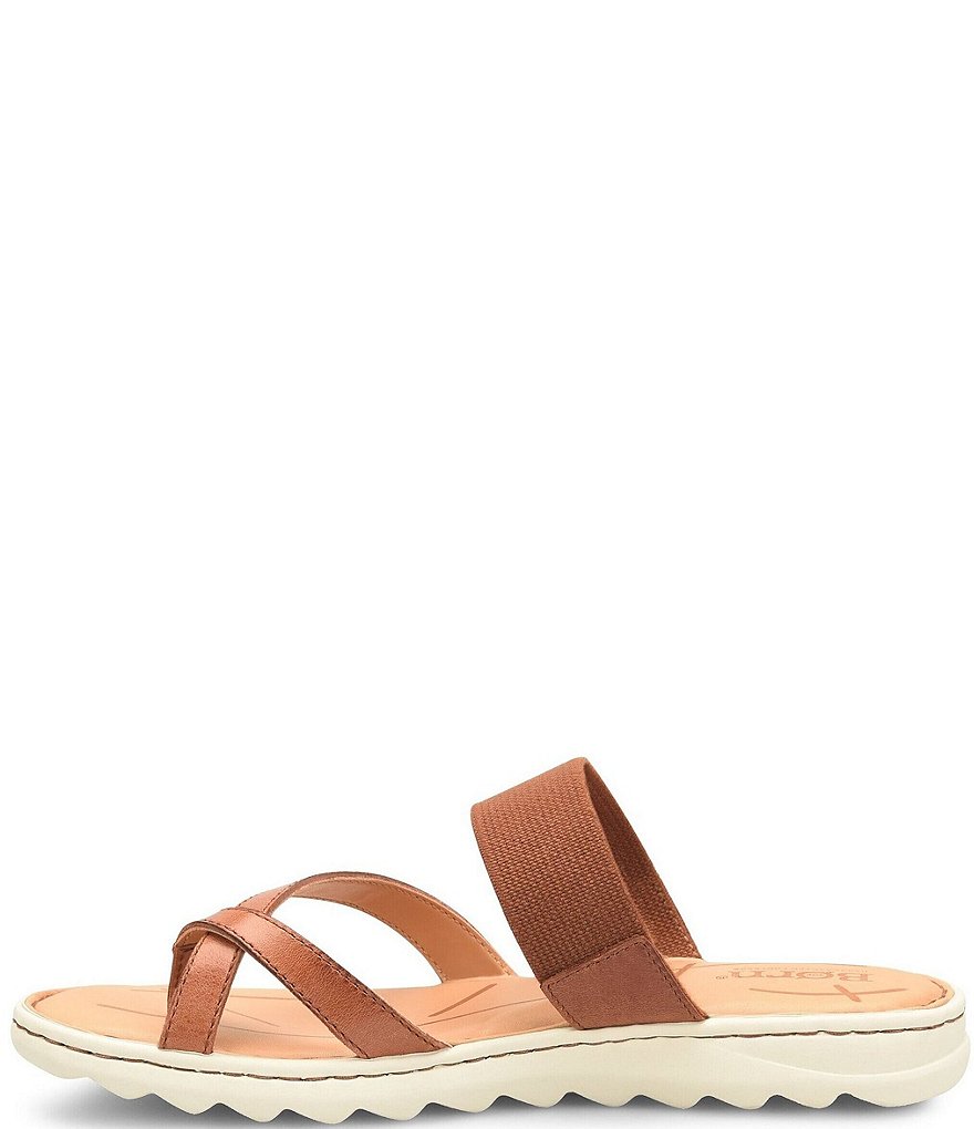 Born Bay Leather Elastic Thong Slide Sandals