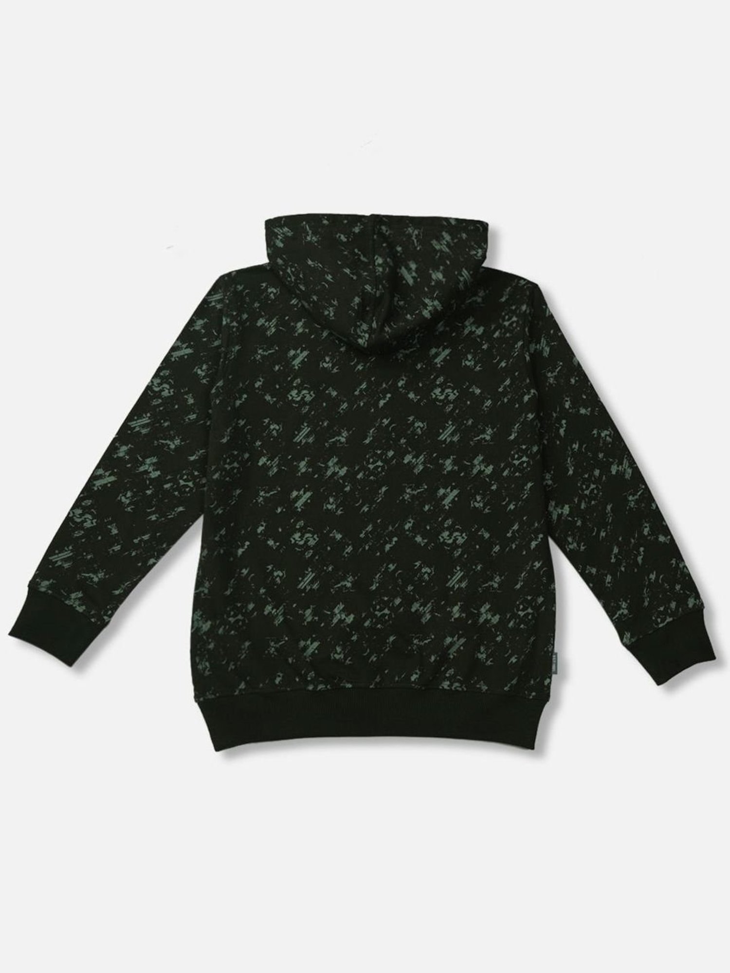 Palm Tree Kids Green Cotton Printed Full Sleeves Hoodie