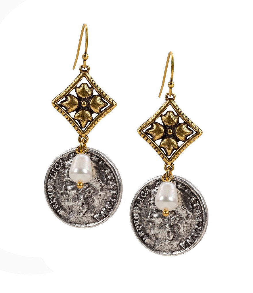 Patricia Nash The Double Caged Coin Earrings